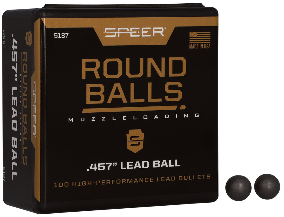 Speer 5137 Lead Ball .45 Caliber 143 Grain Traditional Round Ball 100/Box
