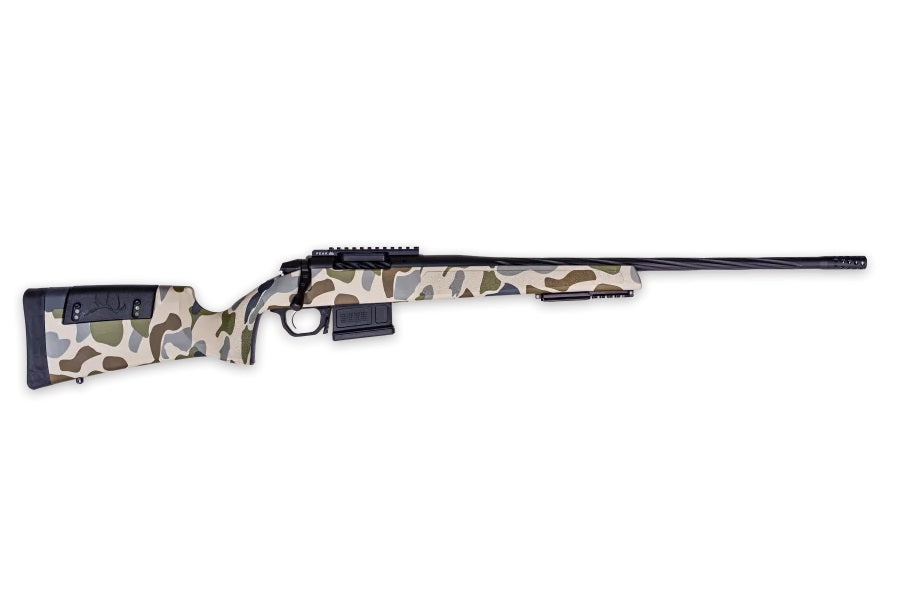 Weatherby 3WRHS25RWR4B 307 Hush Full Size 25 WBY RPM 5+1 22" +2" Graphite Black Cerakote Steel Spiral Fluted Threaded Barrel & Receiver w/Picatinny Rail, Arca Rail Forend, Hush Tundra Camo Adj Cheek P