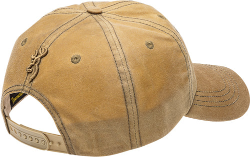 Browning Antiquity Waxed Baseball Cap Tan Rec Patch