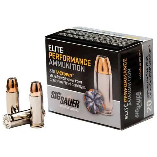 Sig Sauer .38 Super ELITE PERFORMANCE JHP Hollow Point +P Personal Defense 125 grain Jacketed Hollow Point ammunition