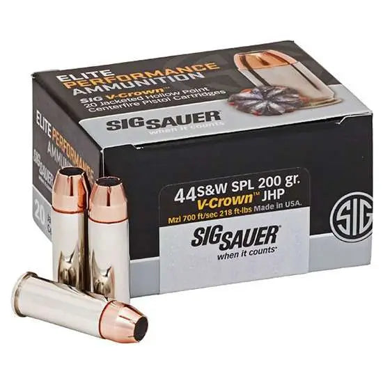 Sig Sauer .44 S&W Special  200 grain Jacketed Hollow Point ammunition