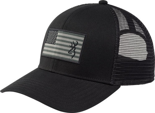Browning Glory Black One Size Mesh Back Cap American Flag Patch