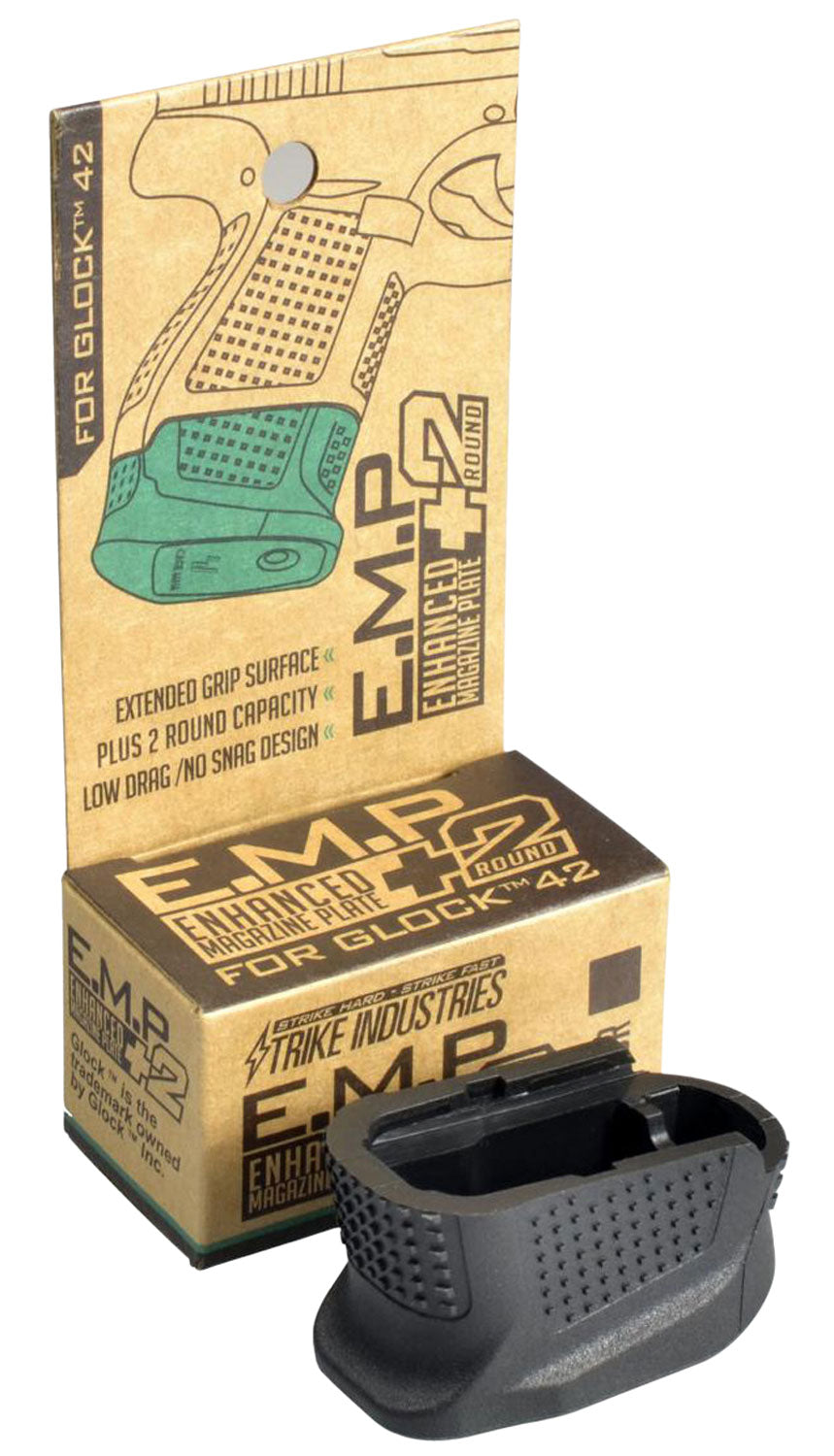 Strike Industries EMPG42B +2rd Black Polymer Magazine Plate for Glock 42