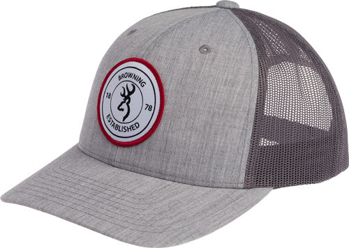 Browning Heather Gray Scout Circle Patch Logo Adjustable Baseball Cap