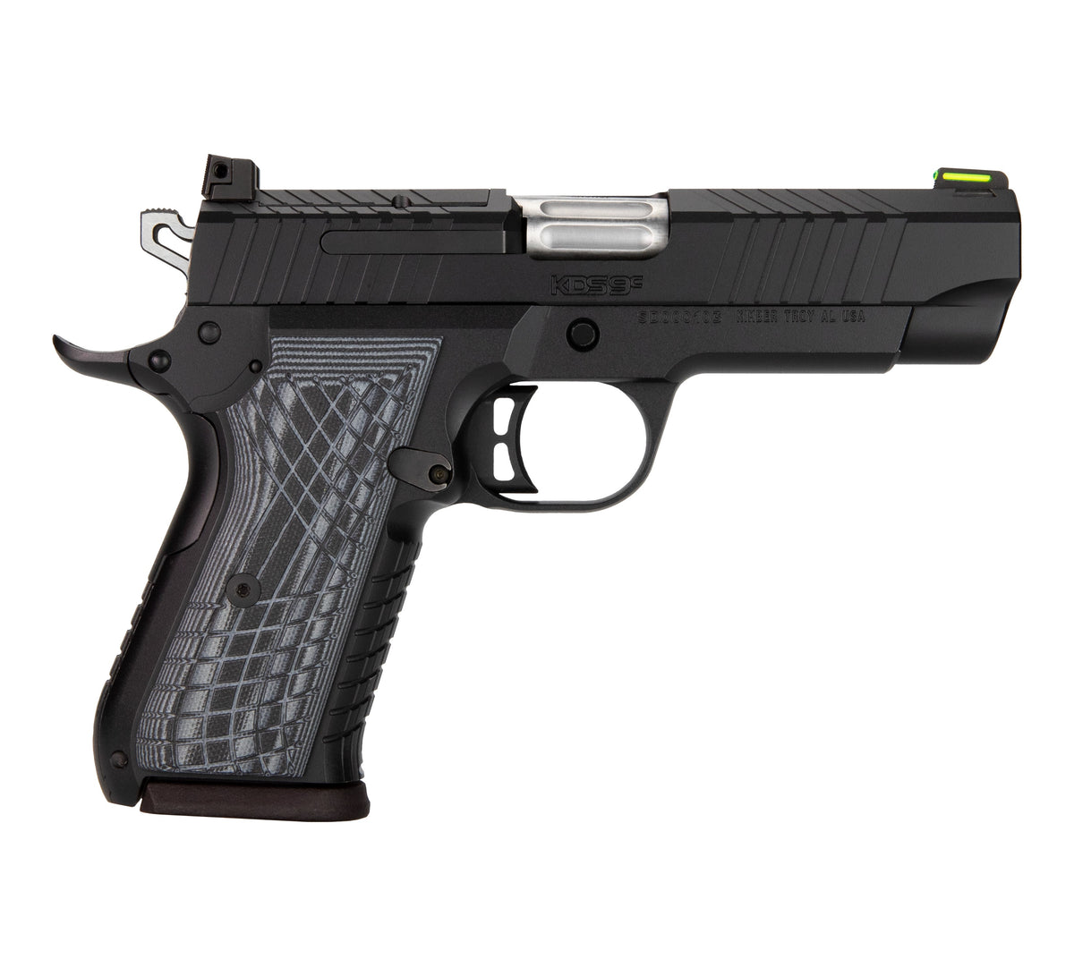 Kimber Mfg.,inc 3100010 KDS9C 9mm 15+1 4.09" KimPro Black Front and Rear Serrations Stainless Steel Slide Gray and Black G10 Crosshatch Grip
