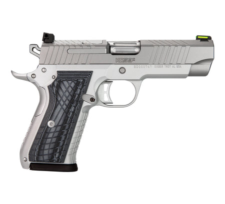 Kimber Mfg.,inc 3100012 KDS9C 9mm 15+1 4.09" KimPro Silver Front and Rear Serrations Stainless Steel Slide Gray and Black G10 Crosshatch Grip