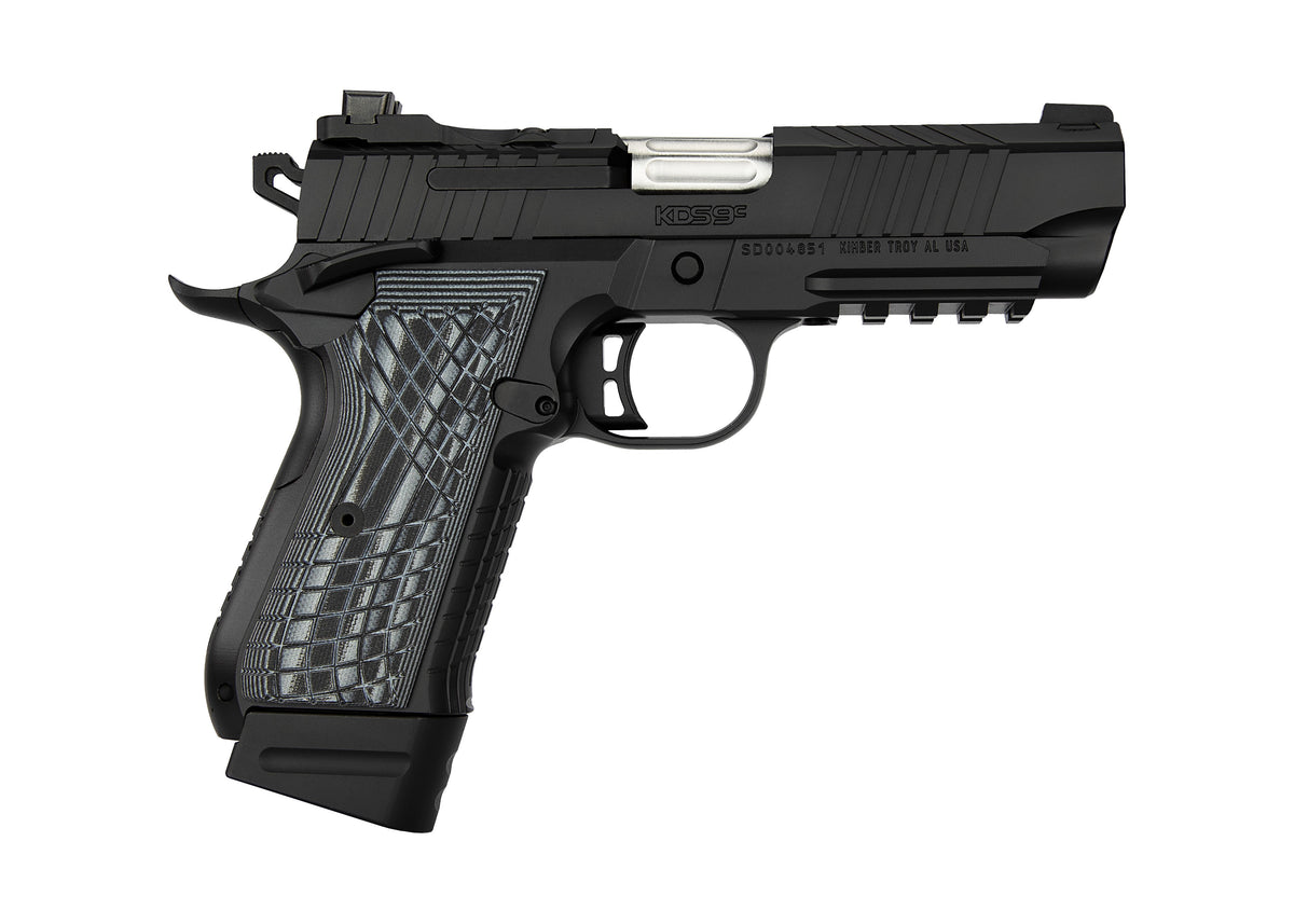 Kimber Mfg.,inc 3100014 KDS9C Rail 9mm 15+1 18+1 4.09" KimPro Black Front and Rear Serrations Stainless Steel G-10 Grip