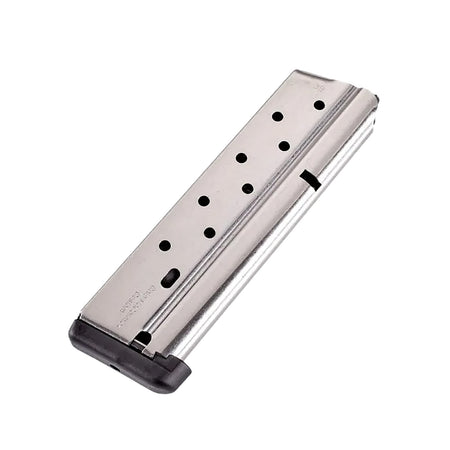 CMC Products 13111 Power Mag .38 Super 1911 Government 10rd Stainless Steel Magazine, Black Base Pad