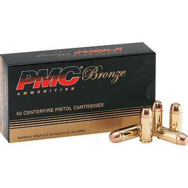 PMC .40 S&W Bronze Battle Pack 165 grain Full Metal Jacket Flat Point ammunition