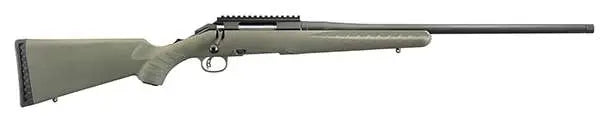 dRUGER AMERICAN PRED. 204 RUGER RFL 22" MT BLK BBL THRDED BBL, MOSS GRN STOCK, 10RD DETACH MAG