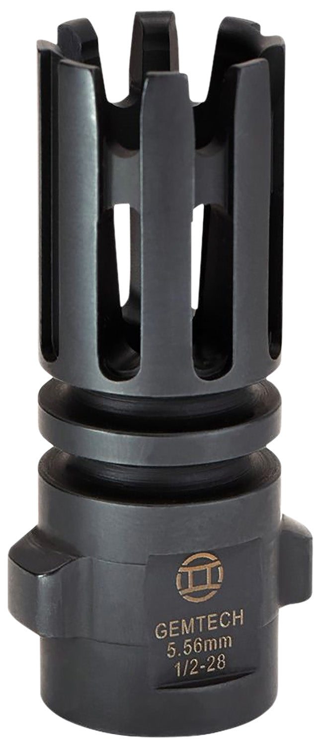 Gemtech Quickmounts Flash Hider Black Steel 2.40" OAL with 1/2"-28 tpi Threads for AR-Platform 5.56