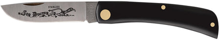 Case 00095 Sod Buster Jr. Folding Skinner 2.80" Blade Black Synthetic Handle Etched