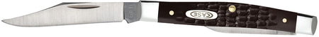 Case 00083 Small Pen Two-Blade Folding Knife As-Ground SS Blade Brown Synthetic Handle