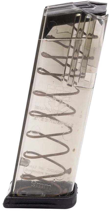 ETS Group 15rd 9mm Luger Clear Polymer Glock 19/26 Gen1-5 Pistol Magazine