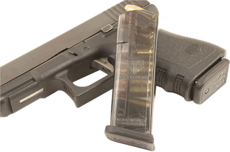 ETS Group 10rd 9mm Luger Clear Polymer Glock 19/26 Gen1-5 Pistol Magazine