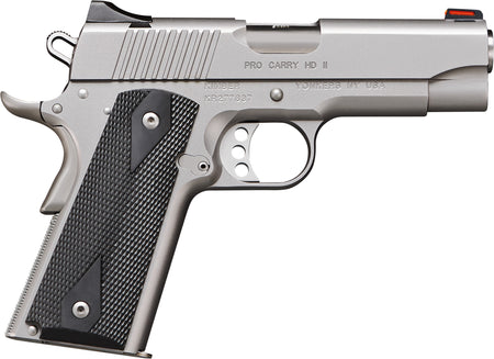 Kimber Mfg.,inc 3200044CA Pro Carry HD II (CA) 38 Super 9+1 4" Stainless Steel Slide Satin Silver Black Synthetic Double Diamond Checkering Grip
