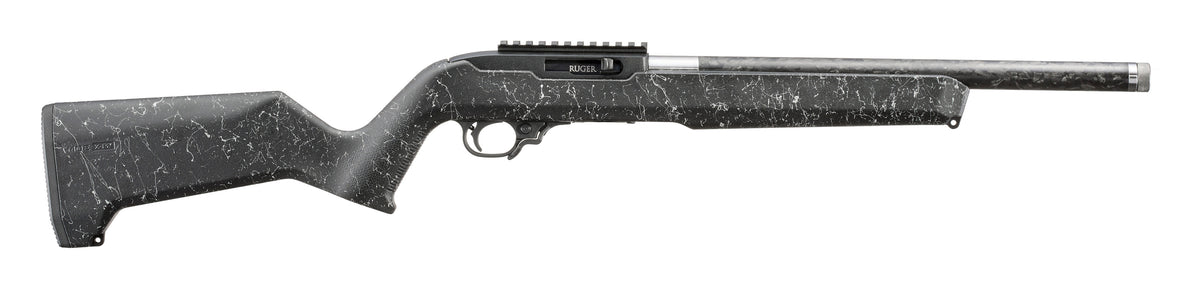Ruger 32014 10/22 Carbon Fiber 22 LR 10+1 16.10" Carbon Fiber Threaded Barrel, Black Receiver w/Scope Rail, Textured Black w/White Specks Magpul MOE X-22 w/M-LOK Textured Synthetic Stock