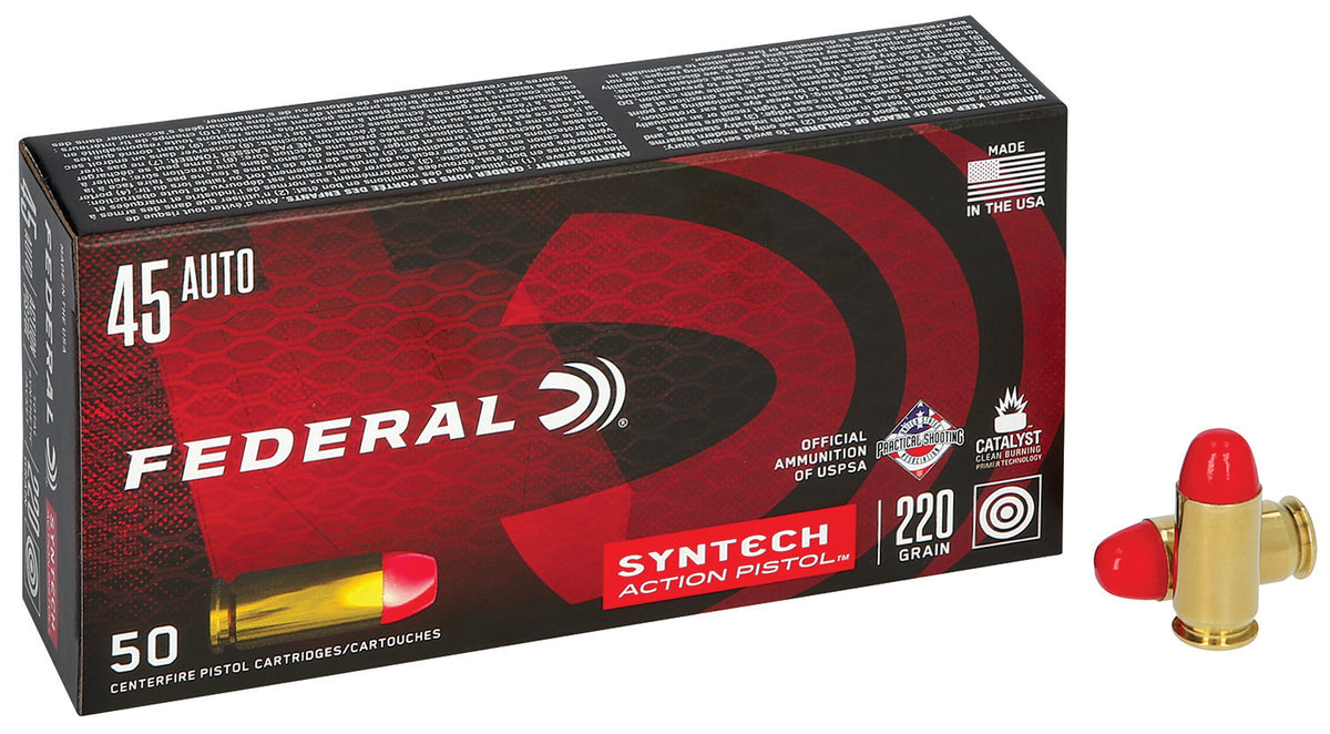 American Eagle Syntech Action Pistol Total Syntech Jacket Flat Nose 220 Grain .45 ACP/Auto 795 fps 604544624106