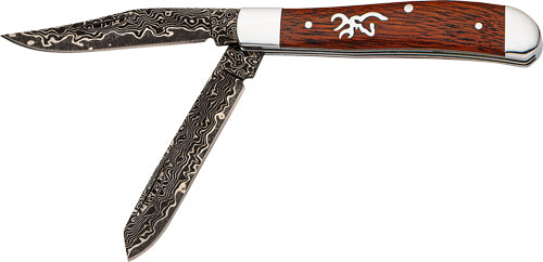 BROWNING KNIFE STORMY PASS 3" TRAPPER DAMASCUS BLADE BOX*