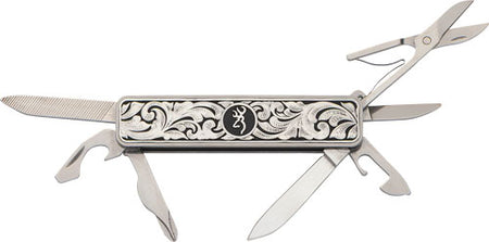 BROWNING KNIFE MORGAN FOLDER LARGE MULTI FUNCTION ENGRAVED*
