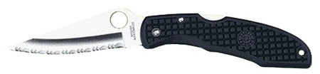 Spyderco Endura Folder, 3.75" Serrated Clip Point VG-10 SS Blade, Black Textured FRN Handle Includes Pocket Clip