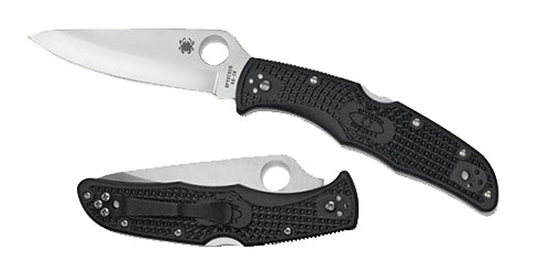 Spyderco C10PBK Endura 4 Lightweight 3.80" Folder Plain Drop Point VG-10 SS Blade, Black FRN Handle Includes Pocket Clip