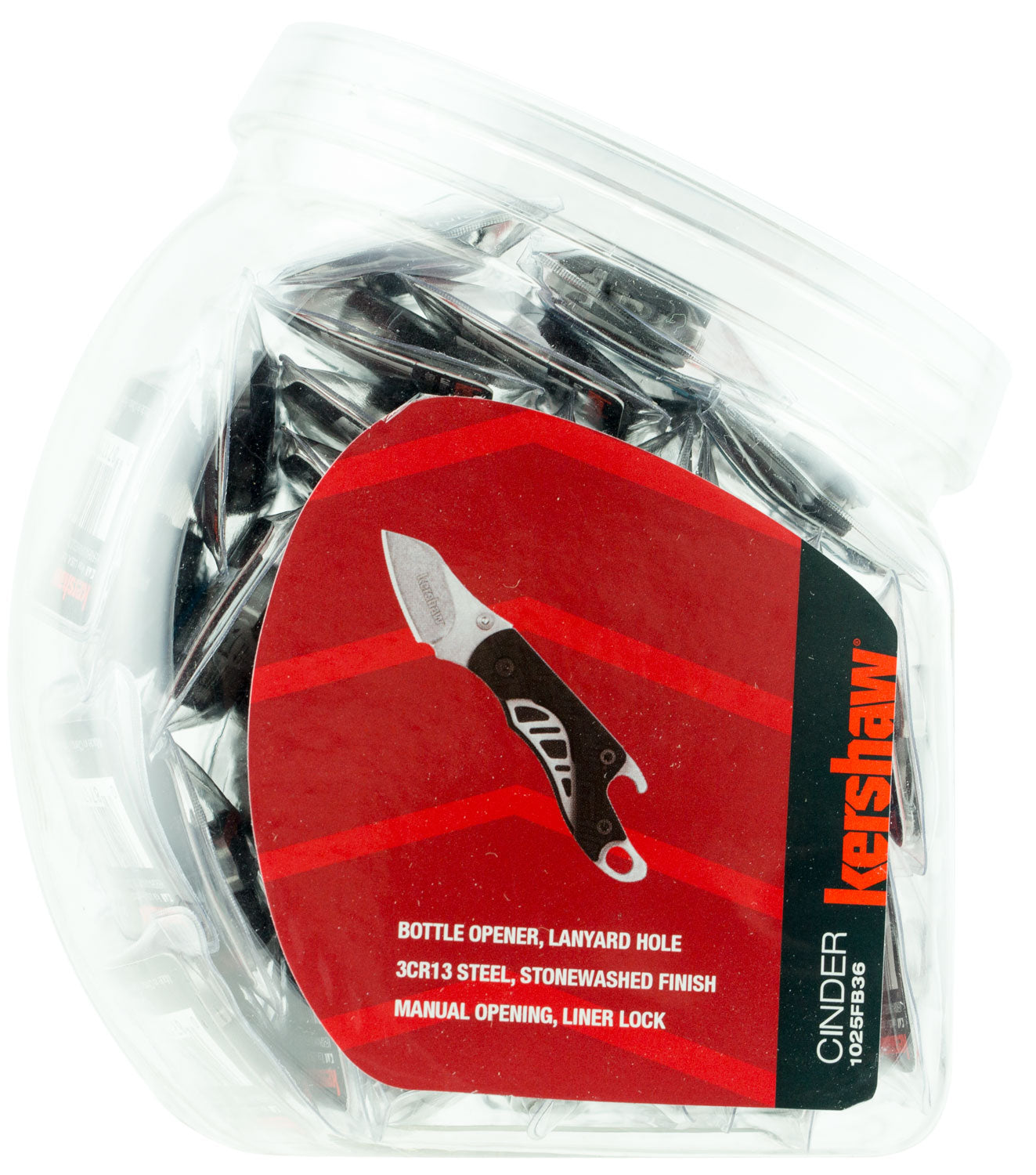 Kershaw 1025FB36 Cinder Keychain Folding Knife Multi-Tool, 36-Piece Pack