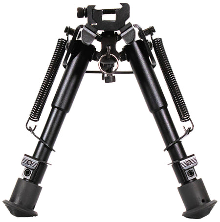 Aim Sports BPHS01 Spring Tension H-Style Bipod Black Hardcoat 6.5"-9" Steel and Aluminum