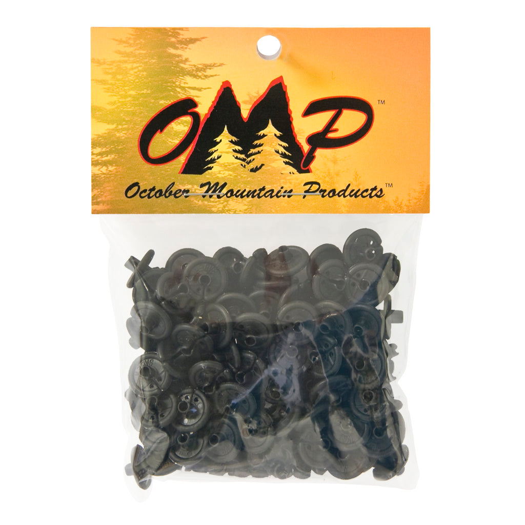 October Mountain 9/16 in. Slotted Bowstring Kisser Button Black 100 pk.