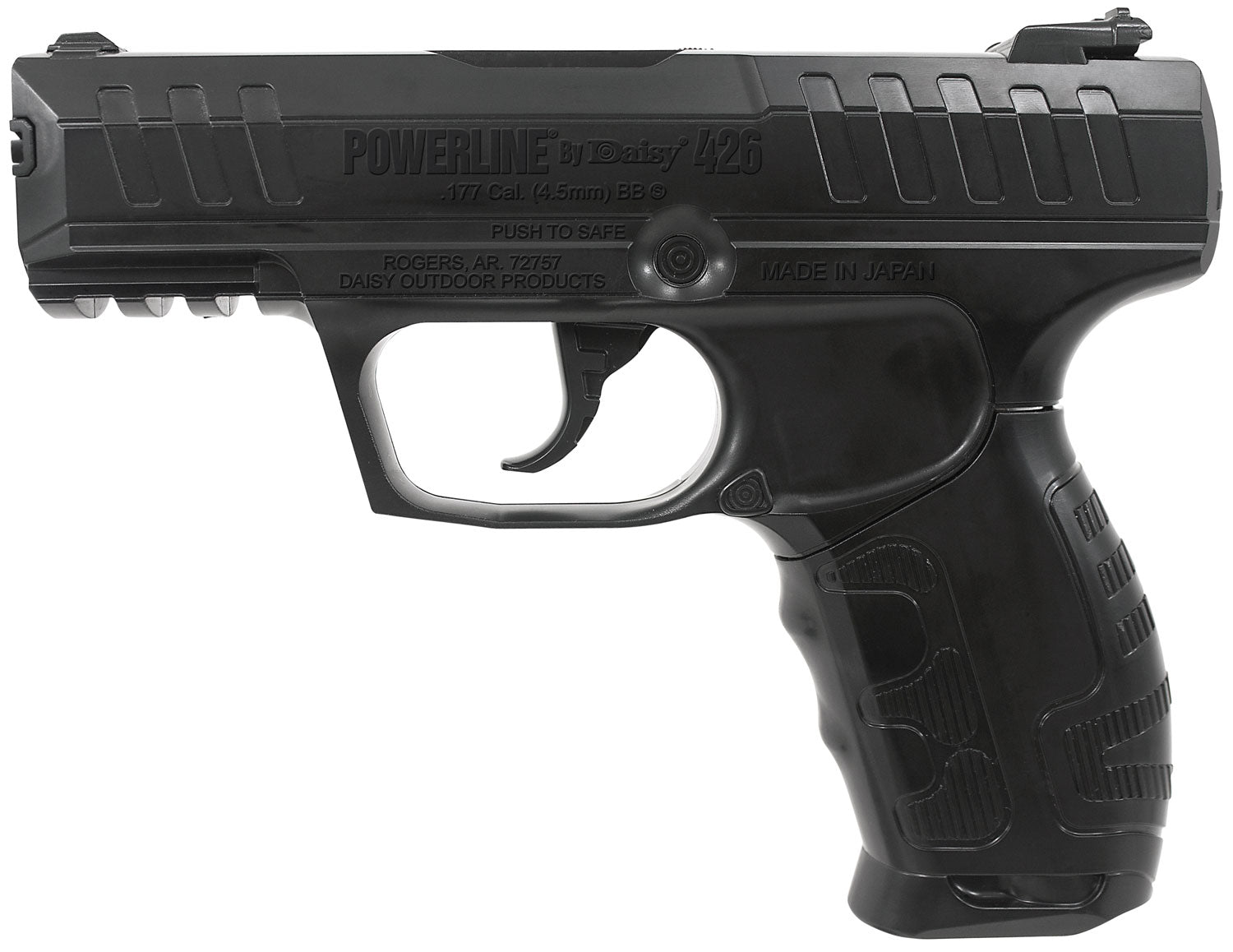 Daisy Powerline 426 .177 CO2 BB Pistol Semi-Automatic Blade Front Sight Black