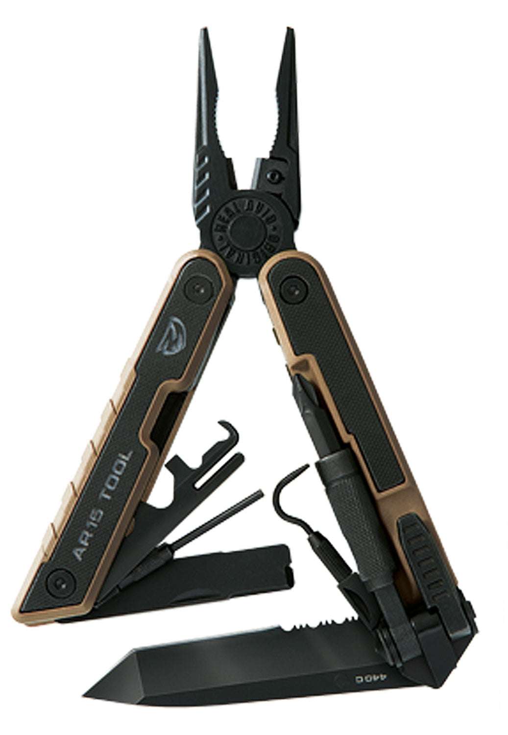 Real Avid AVAR15T AR-15 Maintenance Multitool Serrated Blade Black G10 Handle