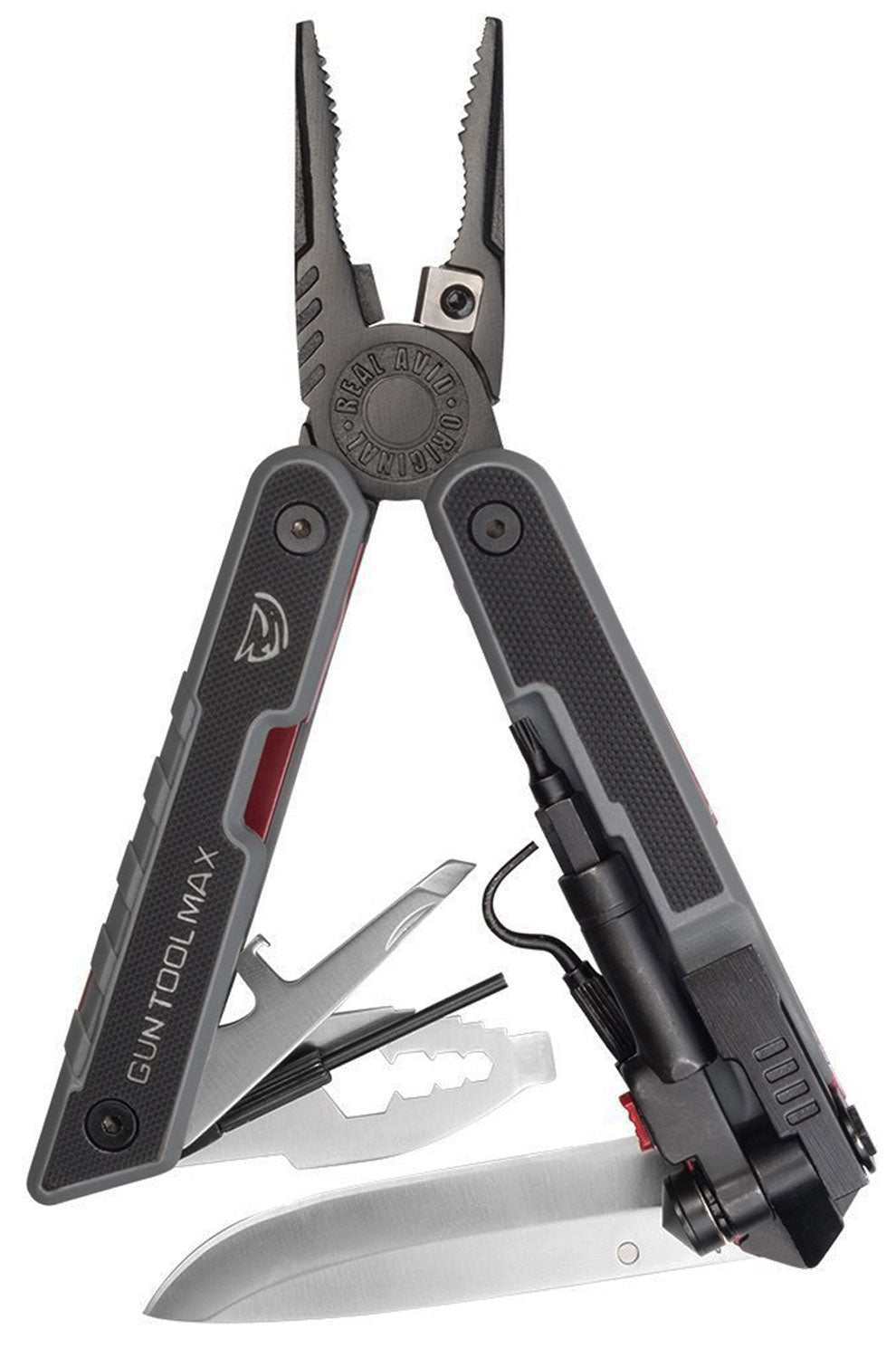 Real Avid AVGTMAX Firearm Multitool 3.25" 440 Stainless Steel Plain Blade Black G10