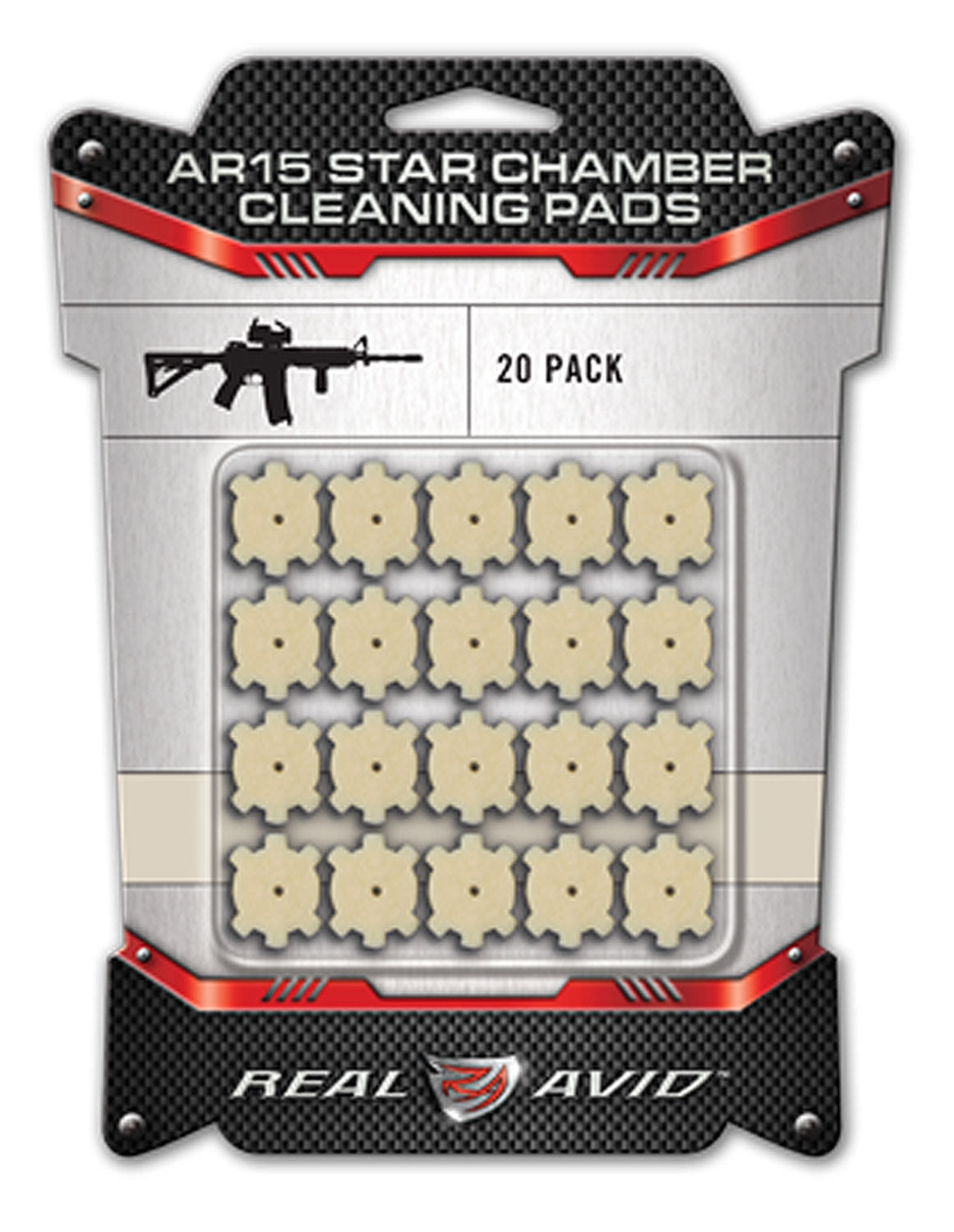 Real Avid AVAR15CP AR-15 Star Chamber Wool Pads 223 Rem/5.56 NATO Pack of 20