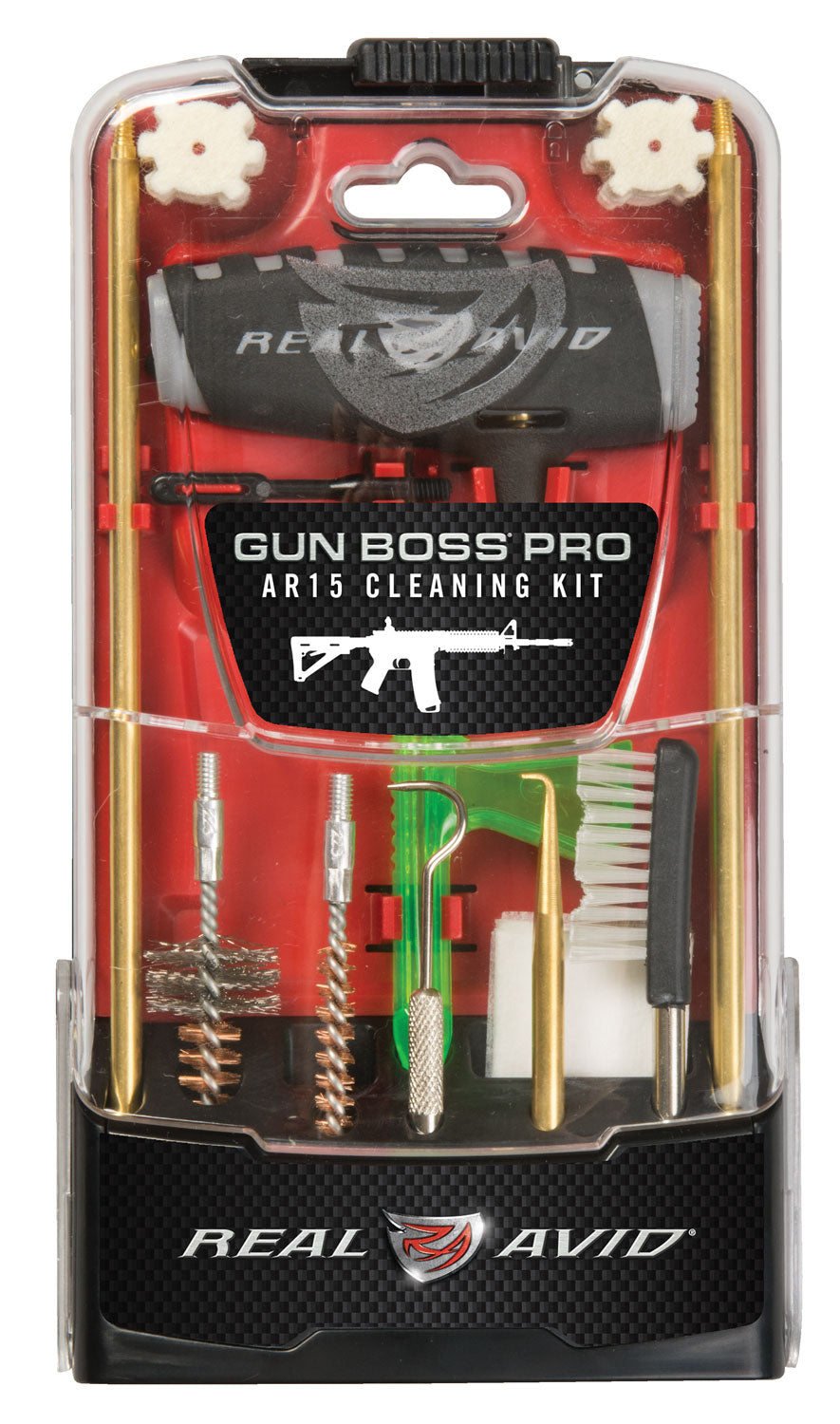 Real Avid Gun Boss Pro AR15 Kit with Bolt Carrier Brush Star Chamber Pads and Cleaning Patches