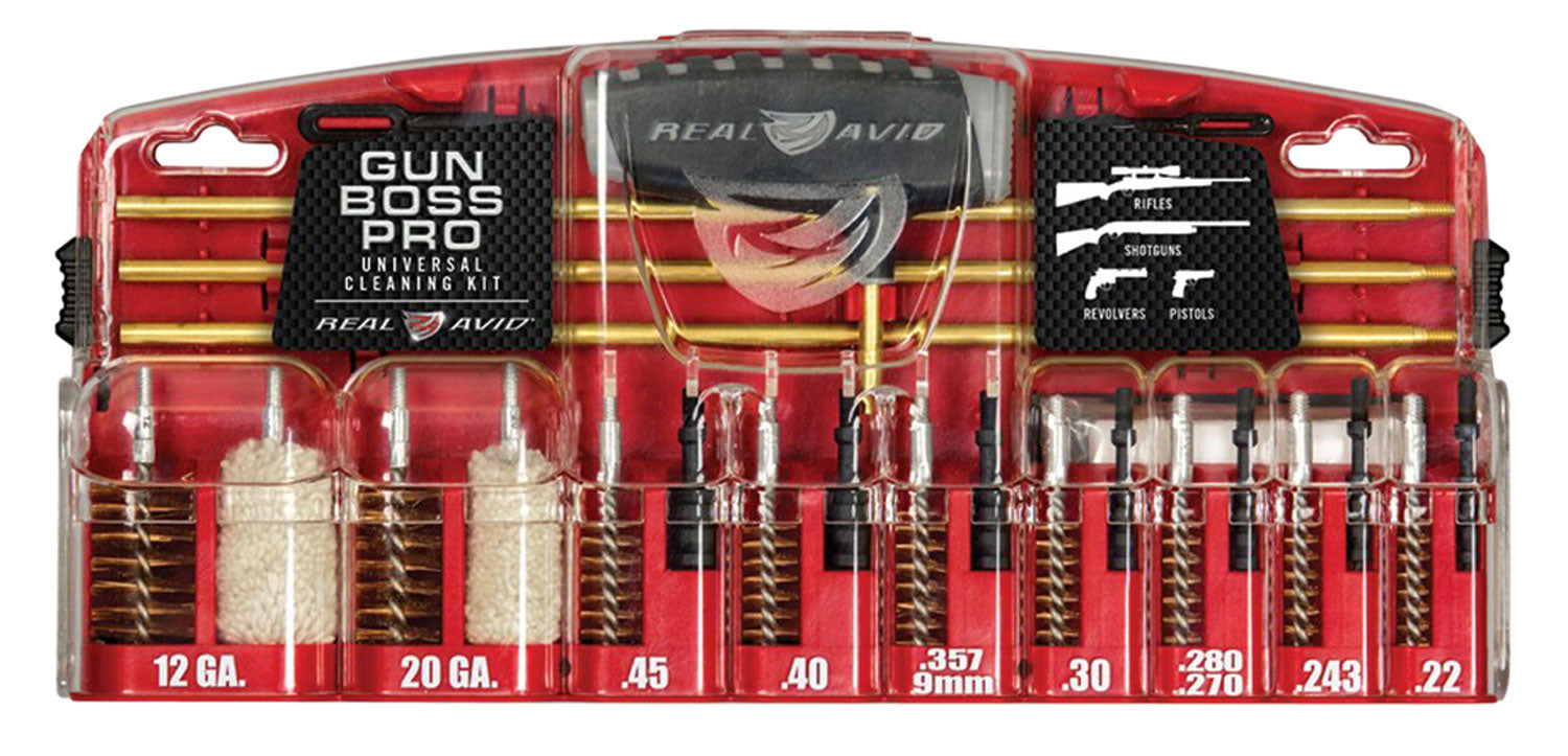 Real Avid Gun Boss Pro Universal Kit 23 Pc Multi-Caliber Brushes Jags and Cleaning Patches