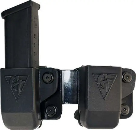Comp-Tac Twin Belt Clip Kydex Mag Carrier #4 Glock 9mm/40 45GAP LSC Black