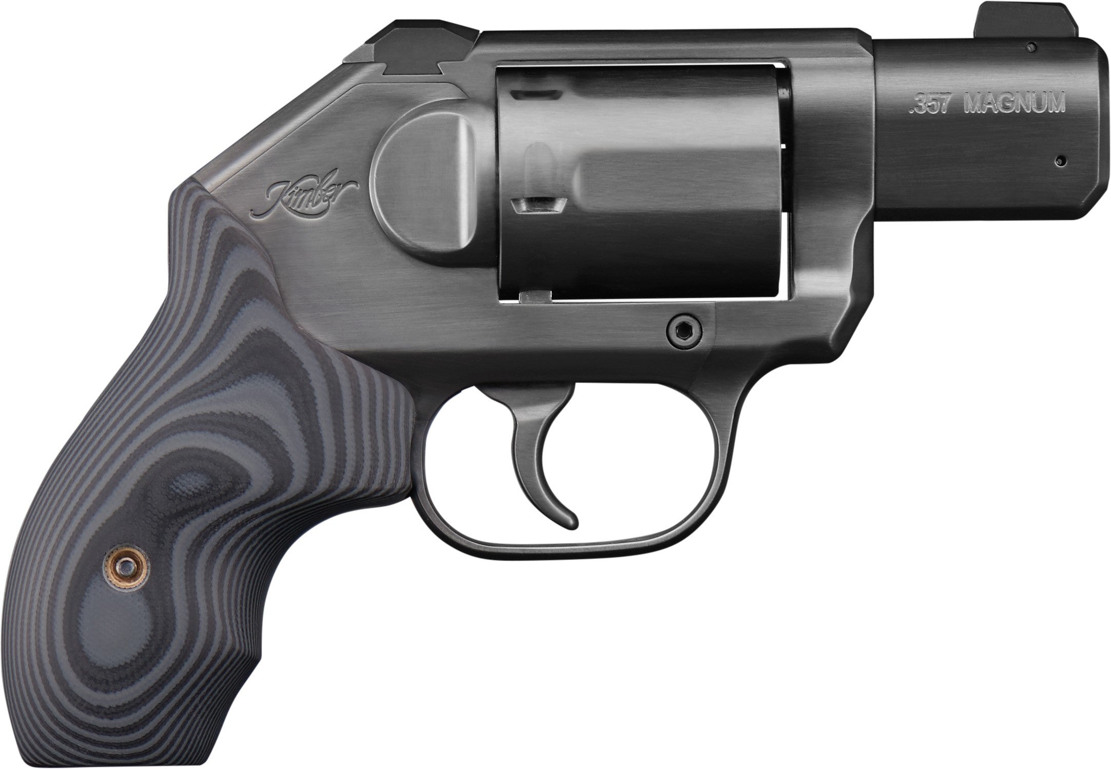 Kimber Mfg, Inc 3400012CA K6S DC *CA Compliant DAO 357 Mag 6 Shot 2" Brushed Black DLC Stainless Steel Barrel & Cylinder, Black DLC Brushed Stainless Steel Frame, G10 Grip, Concealed Hammer