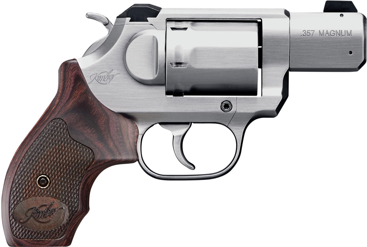 Kimber Mfg, Inc 3400021CA K6S *CA Compliant DA/SA 357 Mag 6 Shot 2" Brushed Stainless Steel Barrel & Cylinder, Brushed Stainless Stainless Steel Frame, Diamond Checkering Grip, Exposed Hammer
