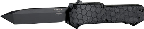 Hogue Compound G-10 Frame OTF Auto Knife G-Mascus Black 3.5" Tanto