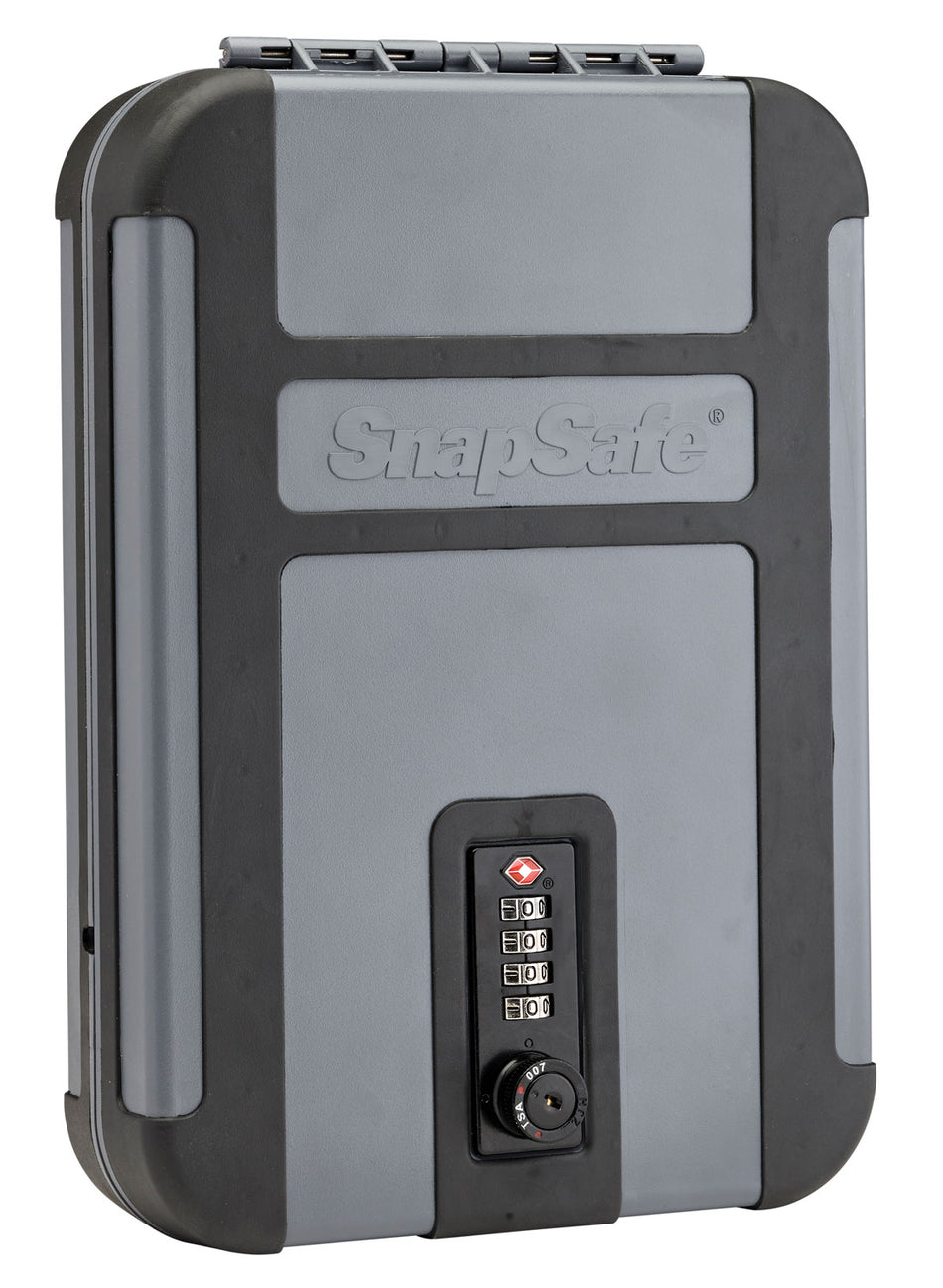 SnapSafe 75241 TrekLite XL Impact-Resistant Polycarbonate Combo Lock Box Gray Holds 1 Handgun