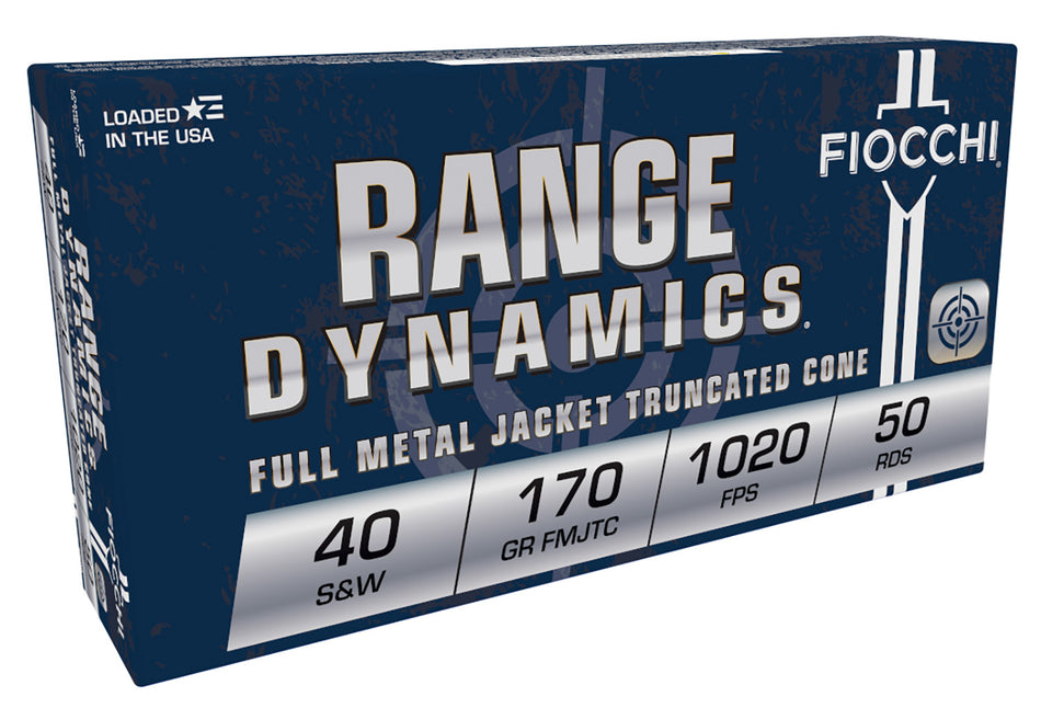 Fiocchi .40 S&W Range Dynamics 170 grain Full Metal Jacket Truncated Cone ammunition