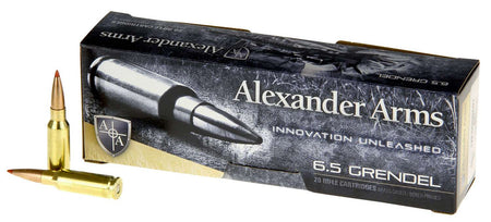 Alexander Arms 6.5mm Grendel  129 grain Hornady Super Shot Ballistic Tip ammunition