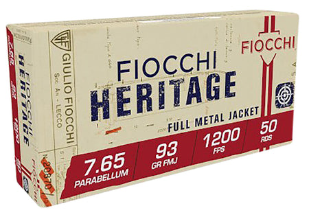 Fiocchi Heritage Semi Jacketed Soft Point 93 Grain 7.65×21mm Parabellum 1200 fps 762344001531