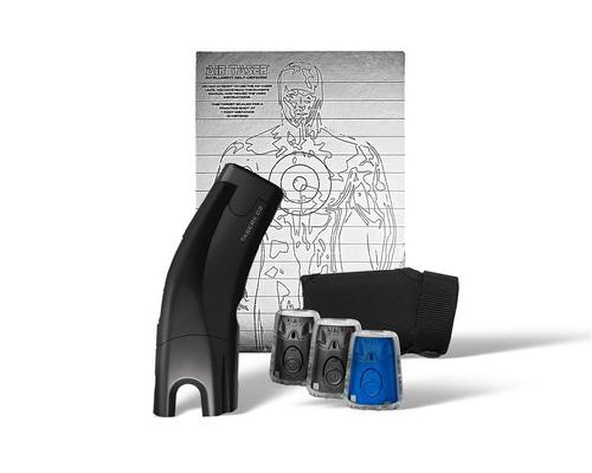 TASER C2 Gold Black Kit Laser and LED with Holster 50K Volt 15-Foot Range 2 Live Cartridges