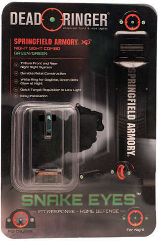 Dead Ringer GP Snake Eyes Tritium GRN/GRN Night Sights Springfield Armory XDS NS
