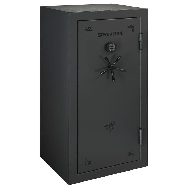Stack-On Sovereign 36 Gun Safe Gray 59 Inch Tall Water Fire Rated Elect. Lock
