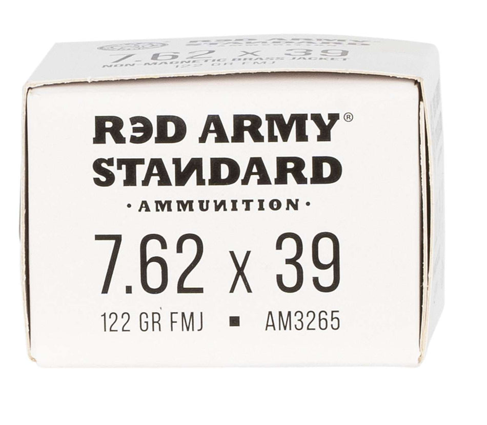 Red Army Standard 7.62x39mm Boat Tail 122 grain Full Metal Jacket Boat Tail ammunition
