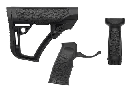 Daniel Defense Collapsible Buttstock and Grip Set Black Polymer Mil-Spec AR-15