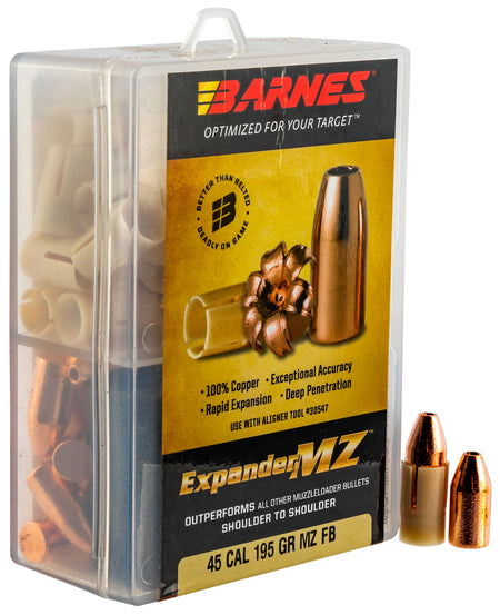 Barnes Expander MZ .45 Caliber 195 Grain Hollow Point Muzzleloader Bullets 24/Box