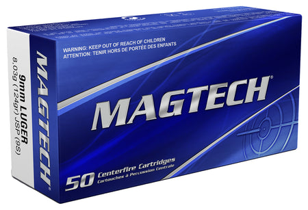 Magtech 9mm Luger / Parabellum Sport Shooting Range/Training 124 grain Jacketed Soft Point ammunition